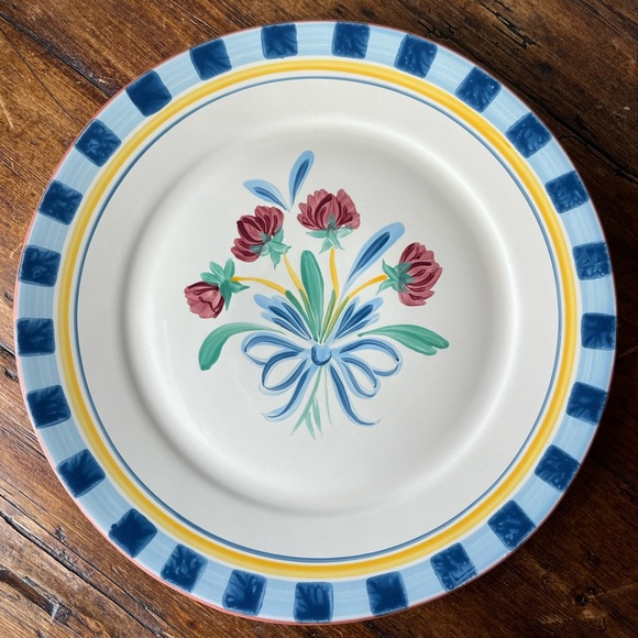 Lenox China Poppies on Blue Terra Cotta Charger Platter 14” - Picture 2 of 8